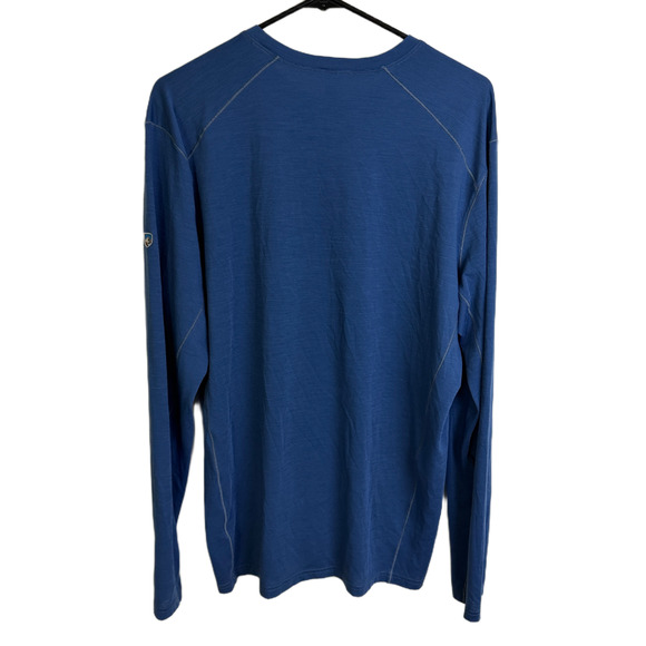 Kuhl Valiant Shirt Mens Size XL Blue Long Sleeve Crew Wool Blend Outdoors Hiking - Picture 8 of 10